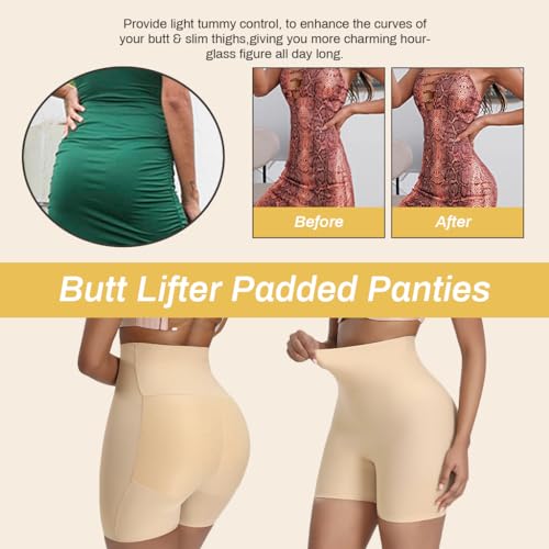 PALAY® Butt Lifter Padded Underwear for Women Hip Pads Enhancer Shapewear Shorts Seamless Tummy Control Panties Shaper Fake Pad M Beige 3PCS PALAY® Butt Lifter Padded Underwear for Women Hip Pads Enhancer Shapewear Shorts Seamless Tummy Control Panties Shaper Fake Pad M Beige 3PCS